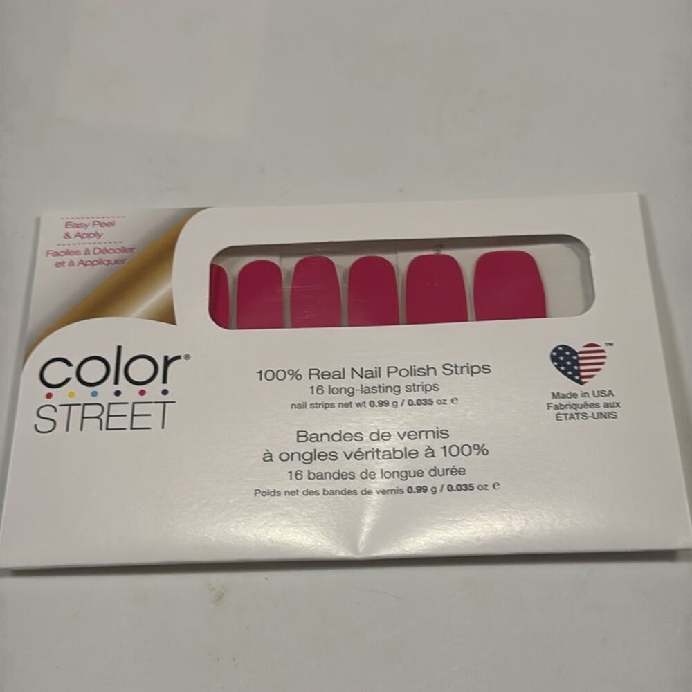 NWT Color Street "Are you Madrid-ing Me?" Solid Pink Nail Strips - Picture 2 of 4